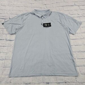 Swannies Parker Golf Polo Mens XXL Light Blue Performance Stretch Dade Service